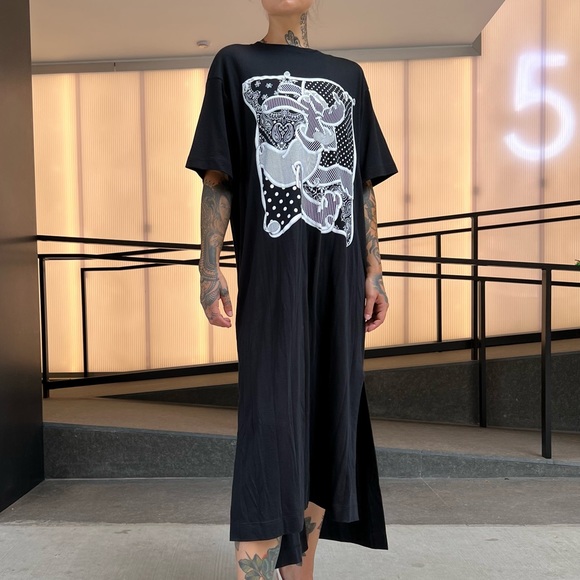 MONSE x DISNEY/NWOT Women's Pluto Graphic White on Black Sheath Tee M - Picture 7 of 14